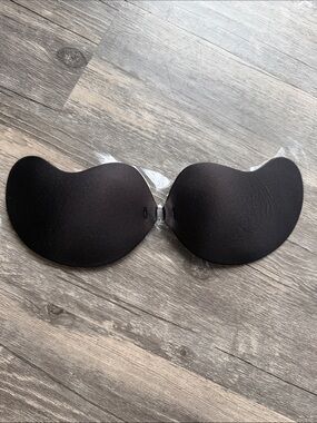 Strapless Adhesive Black Stick-On Bra - Seamless Support Size B